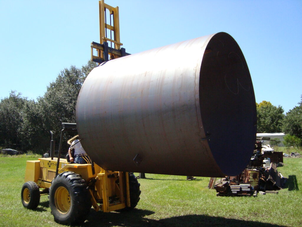 One Piece of Ten Foot Tall and Ten Foot Diameter Steel Rolled